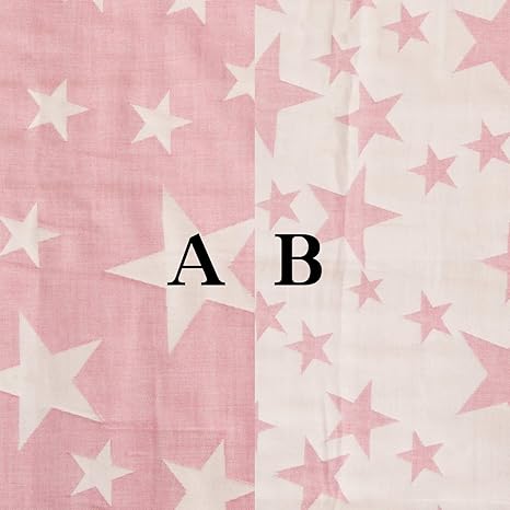 Reversible Cotton Baby Blanket – Soft Star Print Toddler Throw for Crib, Nap, or Stroller (Pink, 110×150cm)