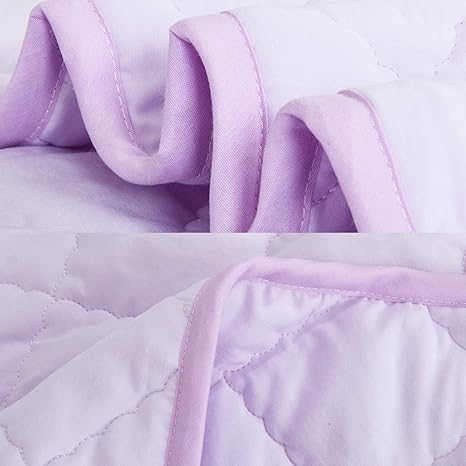 Kids Quilted Throw Blanket 47"x39" – Soft Lightweight Purple Fleece Blanket for Naps & Travel