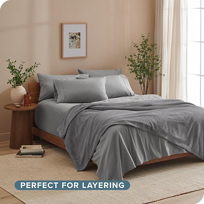 Oversized Fleece Throw Blanket 66"x90" – Ultra Soft & Warm Flannel Blanket for Bed or Couch, Dark Gray