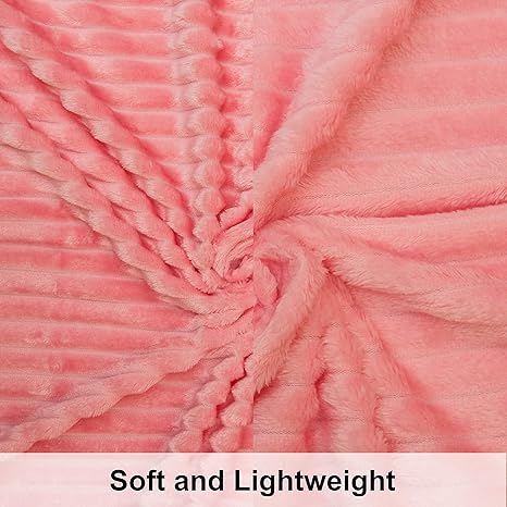 Ultra Soft Coral Fleece Kids Blanket – Toddler Nap Throw, Stroller Blanket, and Travel Cover for Baby or Child (Pink-Orange, 100×150cm)